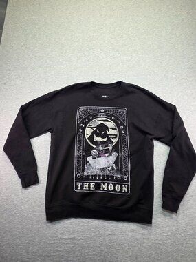 Disney Nightmare Before Christmas The Moon Tarot Crewneck Sweatshirt Black